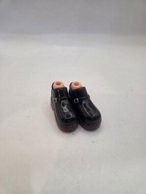 Bratz Black Doll Shoes Mary Jane Platform Pair Small Hollow Peg Buckle Strap